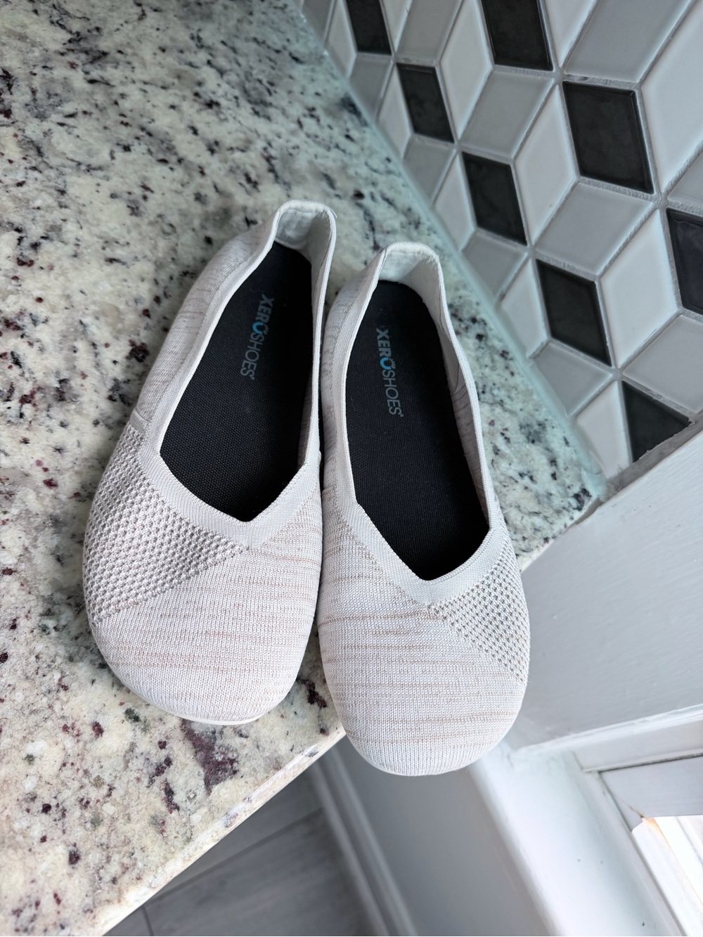 Xero Shoes Women’s Knit Ballet Flat - Light Cream